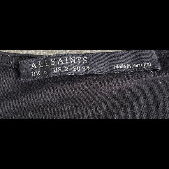 ALL Saints keel mar black dress size small - Picture 12 of 13